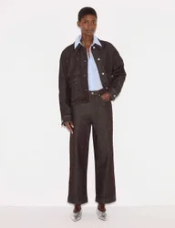 High Waisted Wide Leg Ankle Grazer Jeans Brown Mix female