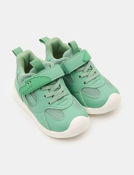 Sneakers con soletta con aggiunta di pelle naturale "PIEDE SANO" - verde chiaro
