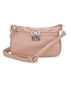 Borsa a tracolla rosa cipria con doppia zip PU1804
