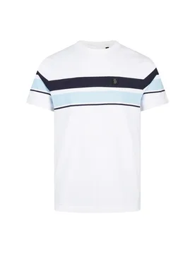 Mens Rio Redeemer Chest Stripe T-Shirt In White - Size Large - Luke 1977 - FashionsVida