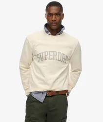 Superdry Herren Baumwolle Grafik Athletic Essentials Sweatshirt mit Rundhalsausschnitt, Weiß - Größe: M
