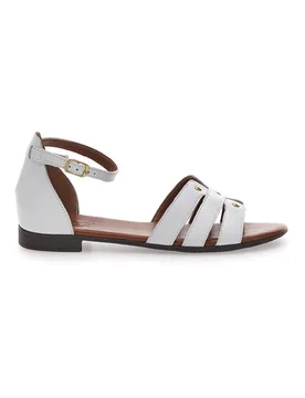 Sandali Bassi Bianchi con Borchiette 225485 40 - PITTARELLO LOOK - FashionsVida