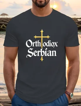 Orthodox Serbian Golden Cross Graphic -100% cotton summer casual short sleeve O-neck printed T-shirt - Aliexpress - FashionsVida
