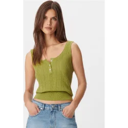 Jersey de mujer sin mangas de punto acanalado
