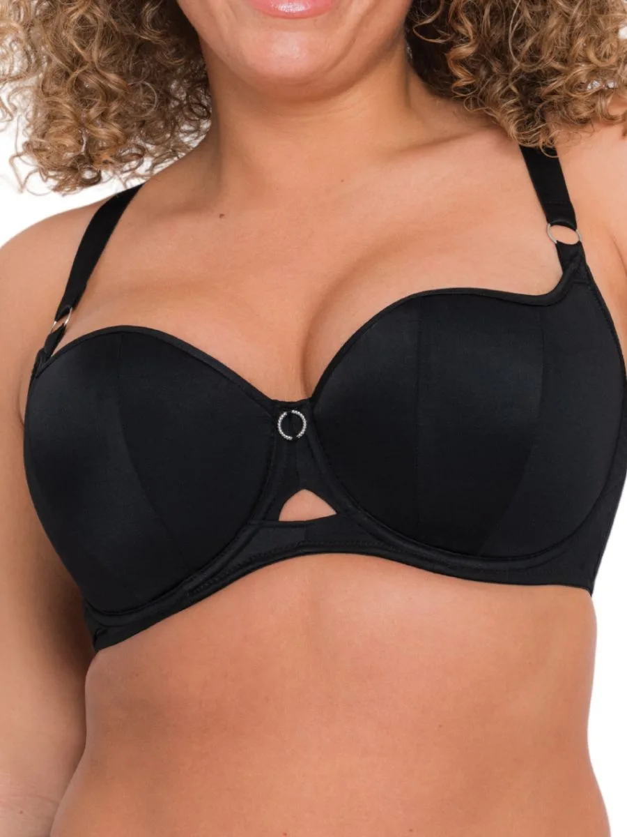 Womens Boost Me Up Balcony Bra - Black Polyamide - Size 30j - Curvy Kate - FashionsVida