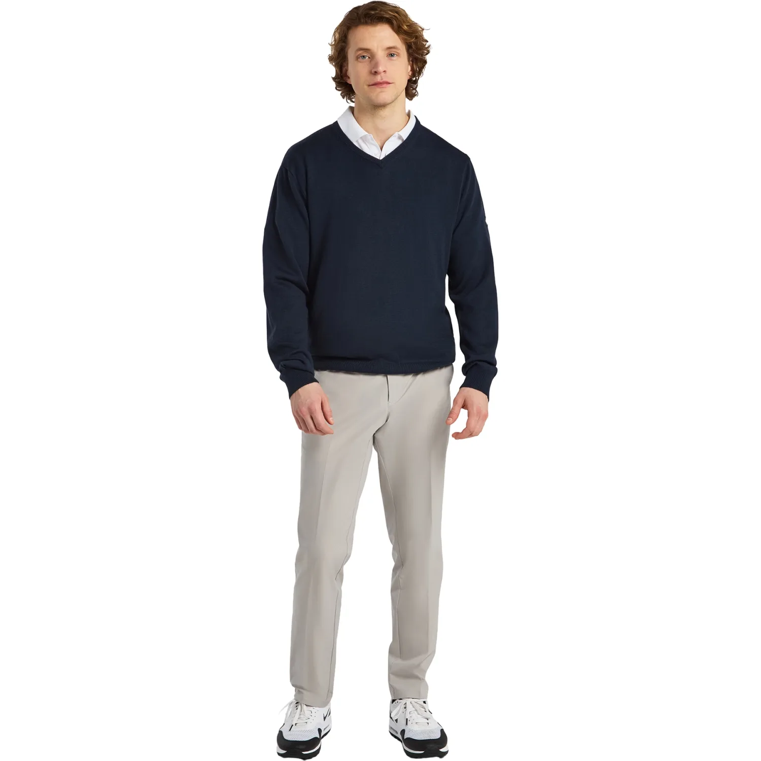 Pullover Classic V-Neck, navy m - Cross - FashionsVida