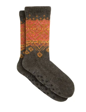 Weird Fish Kochi Fair Isle Cosy Lined Slipper Sock Size 7-11 - men men accessories men accessories socks men all-mens sale all-sale sale mens - Deep Lichen Green - FashionsVida