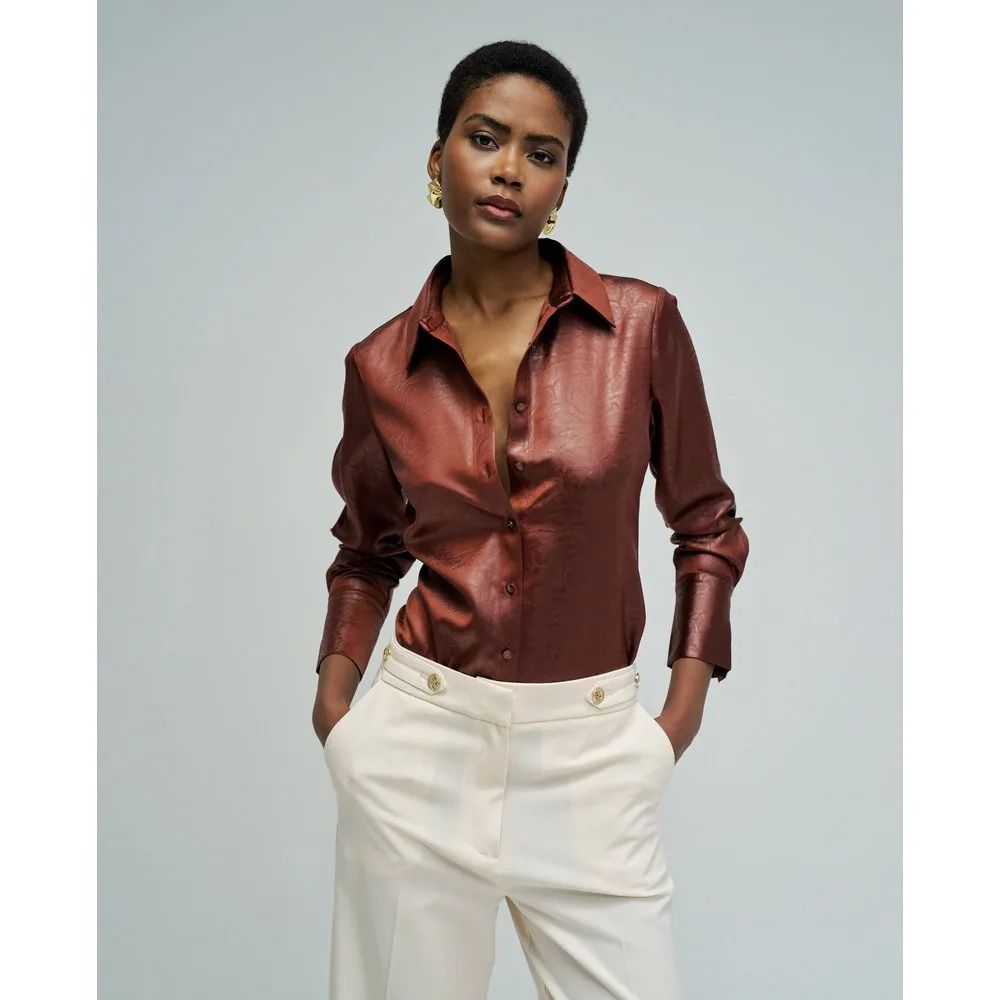 Camisa satinada de mujer con textura - Salsa Jeans - FashionsVida