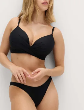 Underwired Plunge Bikini Top (D-G) Black female - M&S - FashionsVida