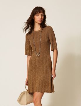 Robe courte en maille avec lurex