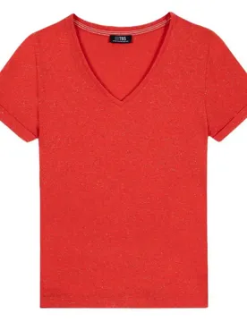 T-shirt à Manches Courtes Et Col En V Adinatee Hibiscus / Red 2XL