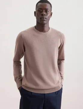 Regular Pullover Uni Braun L - Seidensticker - FashionsVida