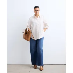 Pantalón vaquero TARA wideleg de mujer