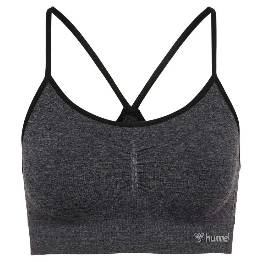 Top De Sport Scrunch Seamless Black Melange S - Hummel - FashionsVida