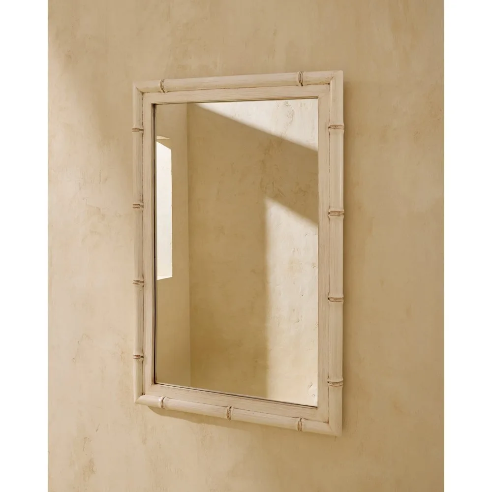 Espejo de pared de madera de pino Bamboo - El Corte Inglés - FashionsVida