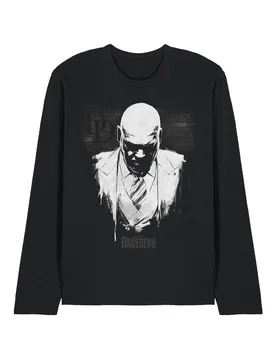 Daredevil Mayor Fisk Kingpin Paint Long Sleeve T-Shirt, Black - Black - Size: L - Marvel - FashionsVida