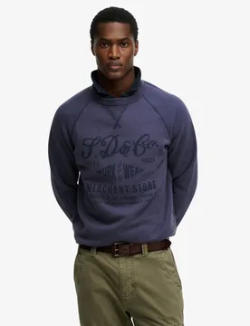 Superdry Herren The Merchant Store - Sweatshirt mit Vintage-print Navy - Größe: Xxxl - 74.99 - FashionsVida