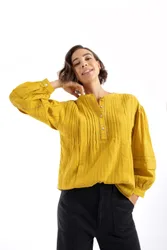 Skyler Womens Seersucker Cotton Blouse - - Size: 12