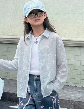 Camisa de manga larga con estampado de rayas tejido para niñas, ropa de otoño para niñas preadolescentes - Shein - FashionsVida
