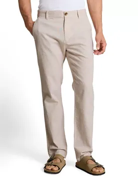 Regular cotton linen chino pan male