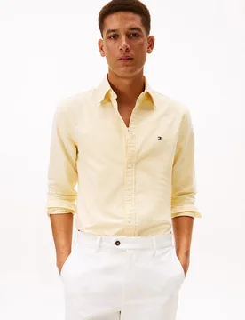 Camisa lisa Heritage Oxford de hombre en manga larga - Tommy Hilfiger - FashionsVida