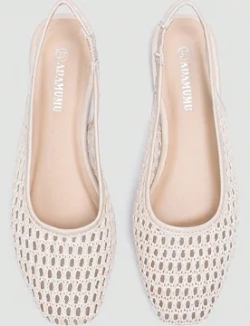 Zapatos planos de mujer de alta gama, cómodos y tejidos de rafia ADAMUMU, lindos para uso diario, primavera/verano y vacaciones - Shein - FashionsVida