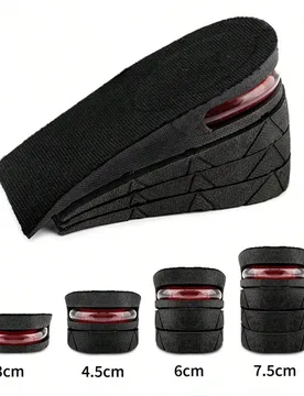 Par de plantillas elevadoras desmontables unisex, plantillas cómodas con cojín de aire semi-acolchado oculto, adecuadas para zapatos deportivos, zap - Shein - FashionsVida