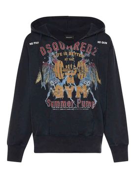 Dsquared2 Felpa in cotone stampato