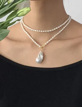 Long Size Real Natural Frewater Baroque Pearl Chain Necklace Women Jewelry Punk Designer Runway Gown Boho Japan Korean - Aliexpress - FashionsVida