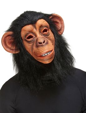 Affe Maske Schimpanse beige-schwarz - male