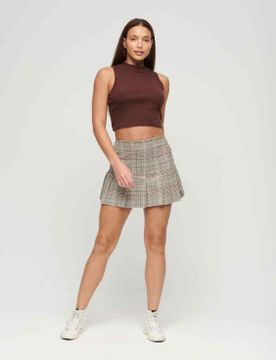 Para mujer. W7210239A Minifalda plisada de tweed Vintage (M), Casual, Poliéster