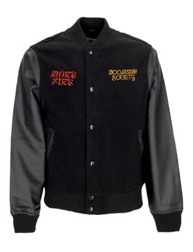 Giubbotto College Uomo More Fire Varsity Jacket Black