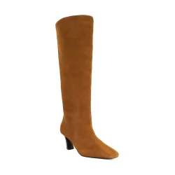 Womens Ladies Selinni - Leather Knee High Boots - Tan Suede - Size Uk 7