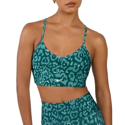 Soutien-gorge De Sport Printed Tri-back Metal Green / Inverted Aqua S
