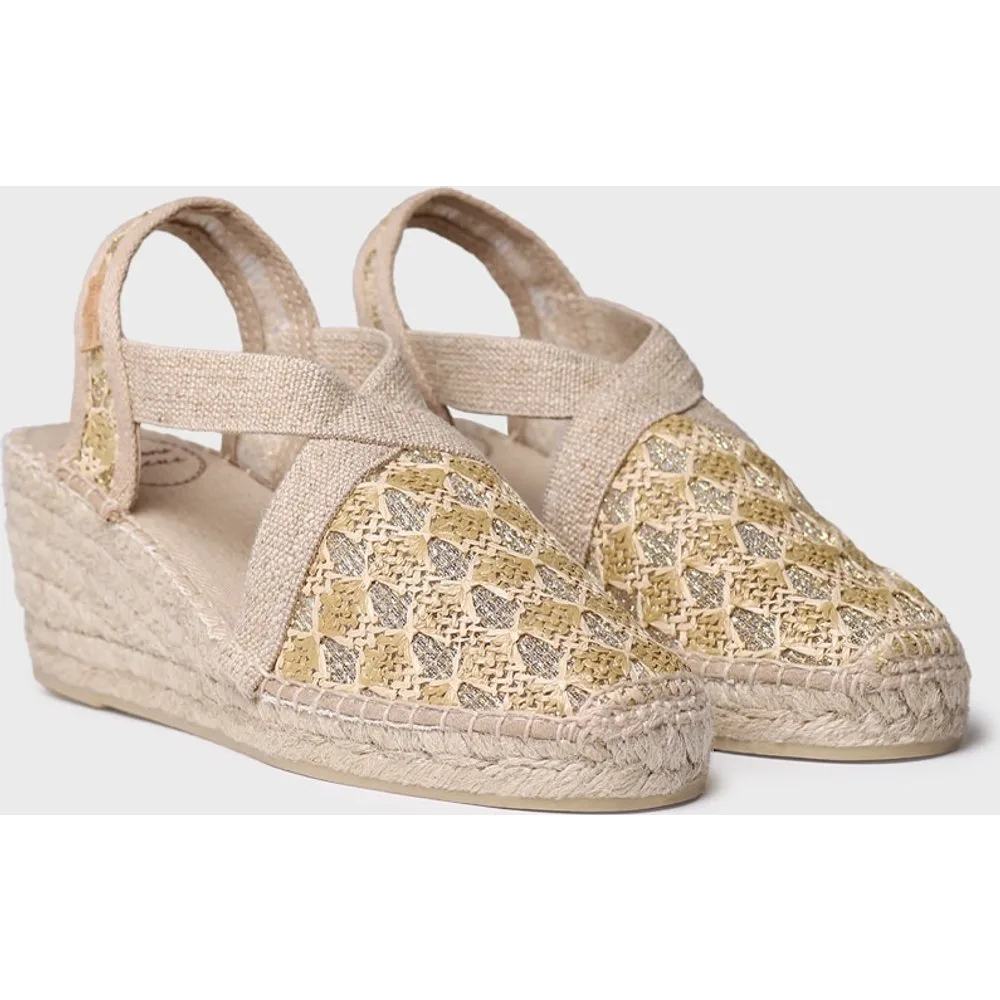 Alpargatas de cuña de mujer en tejido multicolor - Toni Pons - FashionsVida