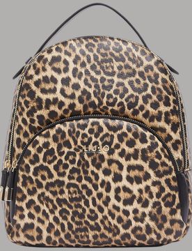 Zaino donna animalier elegante con tasca frontale