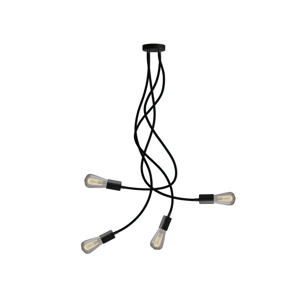 Cables Plafonnier Articulé Flex 90 à Lumière Diffuse Avec Ampoule Led St64-avec Bulb Black One Size - Creative - FashionsVida