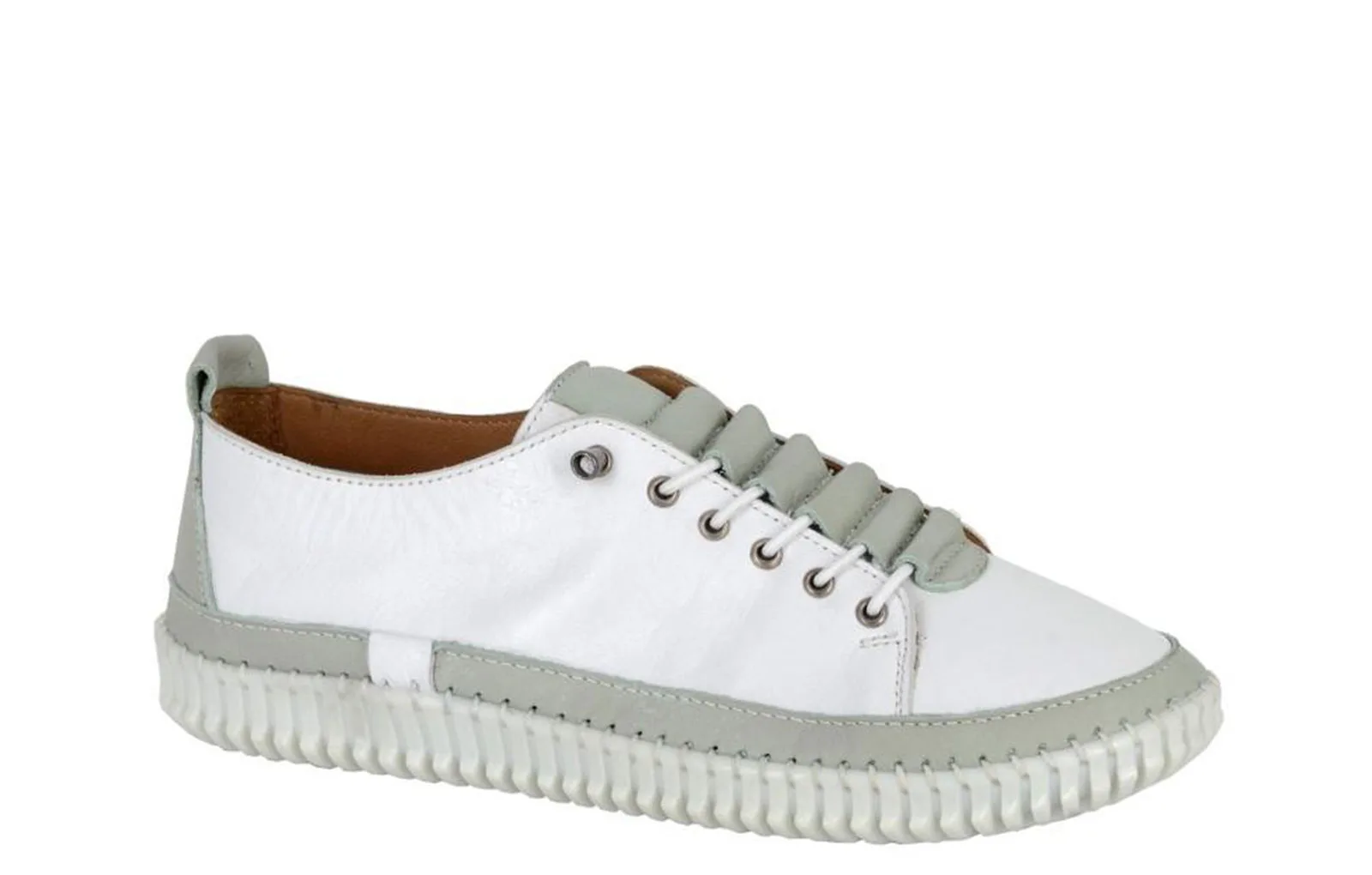 Nika Womens Leather Trainers - White - Size Uk 3 - Mod Comfys - FashionsVida