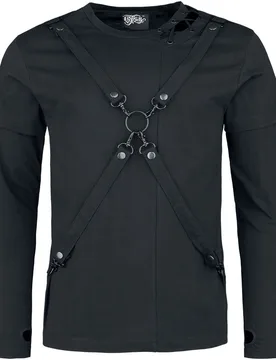 Gothic Langarmshirt - Cobain Top - XL bis XXL - für Männer - Größe XXL - schwarz - Männer - male - Vixxsin - FashionsVida