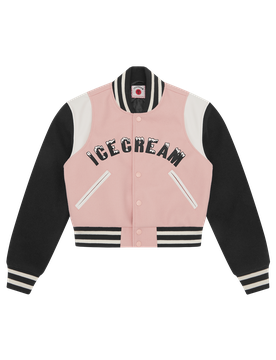 Drippy Cropped Varsity Jacket