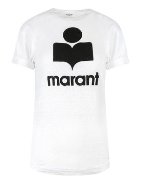 T-shirt in cotone con logo floccato