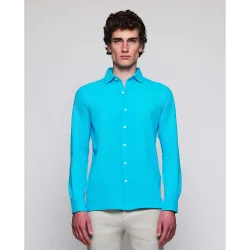 Camisa de hombre de punto de algodón sin bolsillo