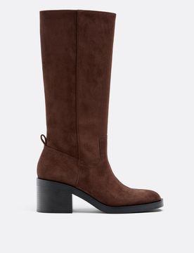 Stiefeletten mit Wildlederimitat-Absatz BRAUN 41