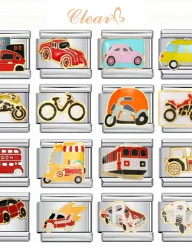 Original Fashion Vehicle Car Motorcycle Bus Fire Engine Charm Italian Links Fit 9mm Stainless Steel Bracelet Making DIY Jewelry - Aliexpress - FashionsVida