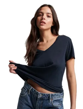 T-shirt à Manches Courtes Et Col En V Studios Slub Embroidered Eclipse Navy 2XL