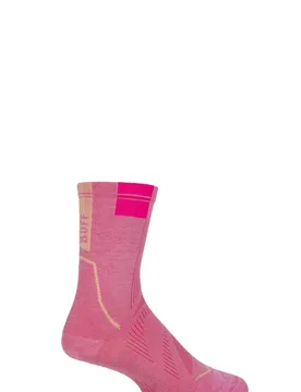 Mens and Women's 1 Pair BUFF Run COOLNET® Crew Length Socks Pink M - Pink - Size: Medium - SockShop - FashionsVida