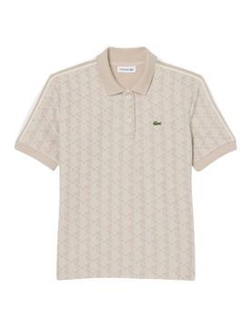 Polo slim fit in jacquard con monogramma
