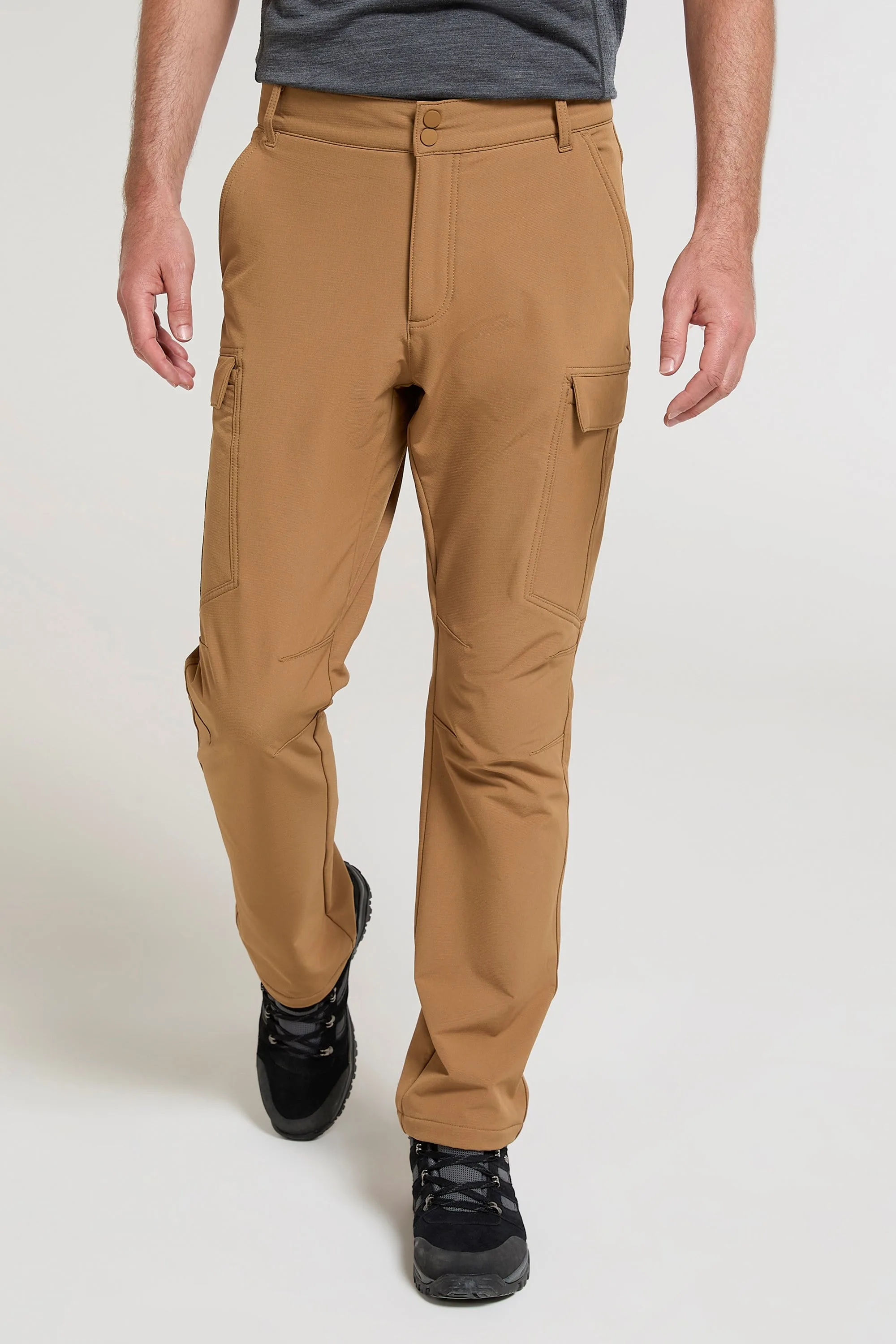 Beacon Men's Fleece Lined Softshell Trousers - Orange - Orange - Size: W40 - Mountain Warehouse - FashionsVida