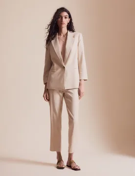 Pantalón de mujer tobillero con lino - Easy Wear - FashionsVida