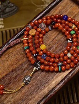 Natural red , Western Zhou necklace, Tibetan-style cultural and collectible Buddhist beads, vintage agate, fortune go - Aliexpress - FashionsVida